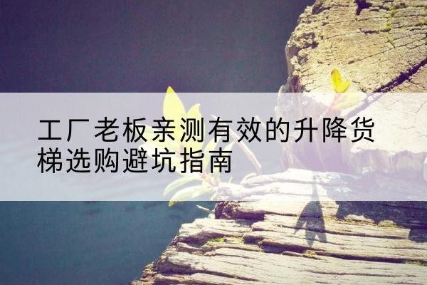 黔江区升降货梯怎么选-工厂老板亲测有效的升降货梯选购避坑指南