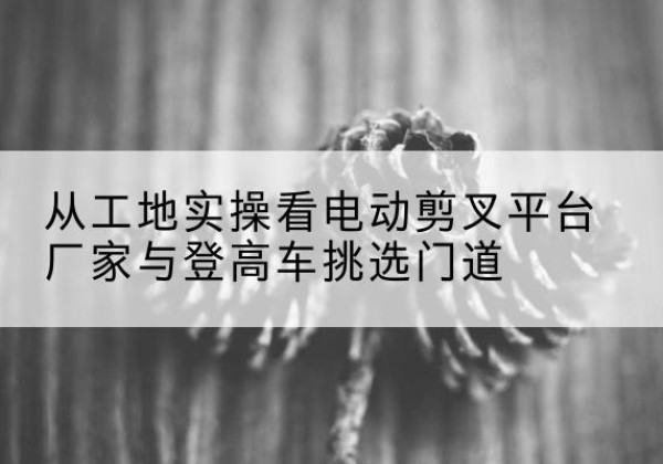 黔江区电动剪叉升降平台厂家-从工地实操看电动剪叉平台厂家与登高车挑选门道