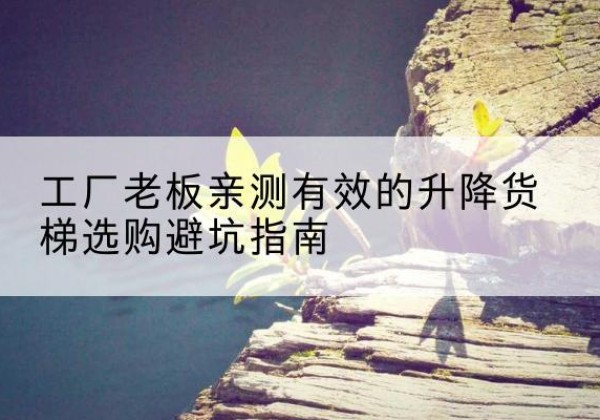 黔江区升降货梯怎么选-工厂老板亲测有效的升降货梯选购避坑指南